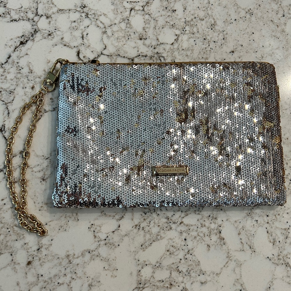 Coach Silver Sequin Clutch